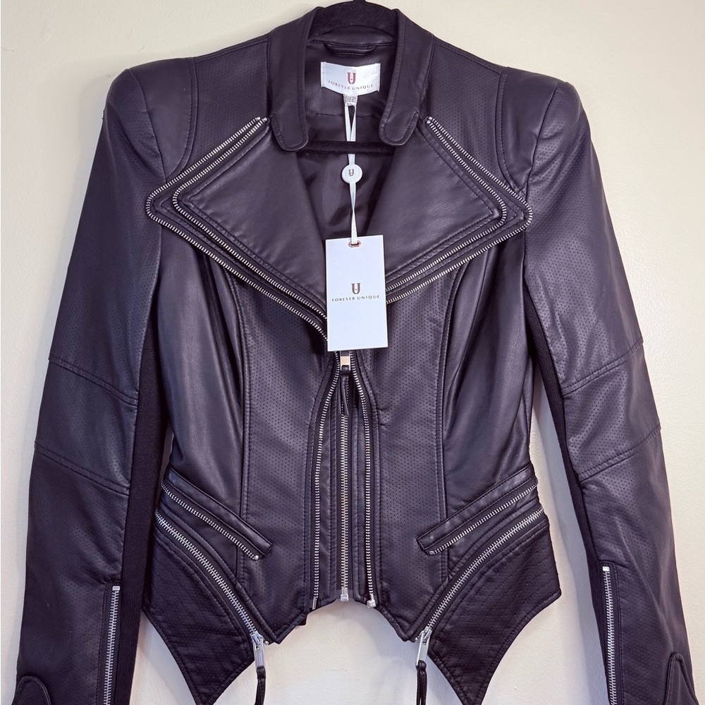 Forever Unique Black Leather Jacket
